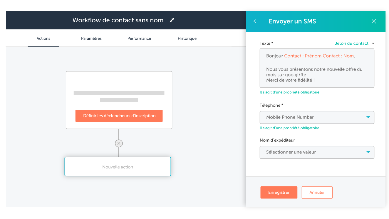 Automatisez vos envois de SMS depuis HubSpot